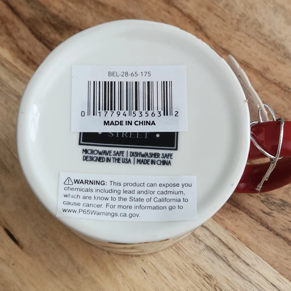 Rooster Patterned Ceramic Mug with Red Handle NWT Cottagecore, Farm, Homestead - Picture 10 of 15